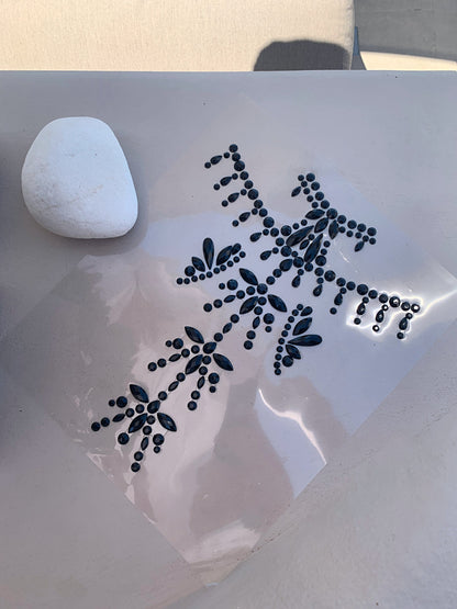 Black Body Jewel Sticker | Body Gem Back Shoulder Body Jewels Piece Rhinestone Face Gem Crystal Make Up Self Adhesive