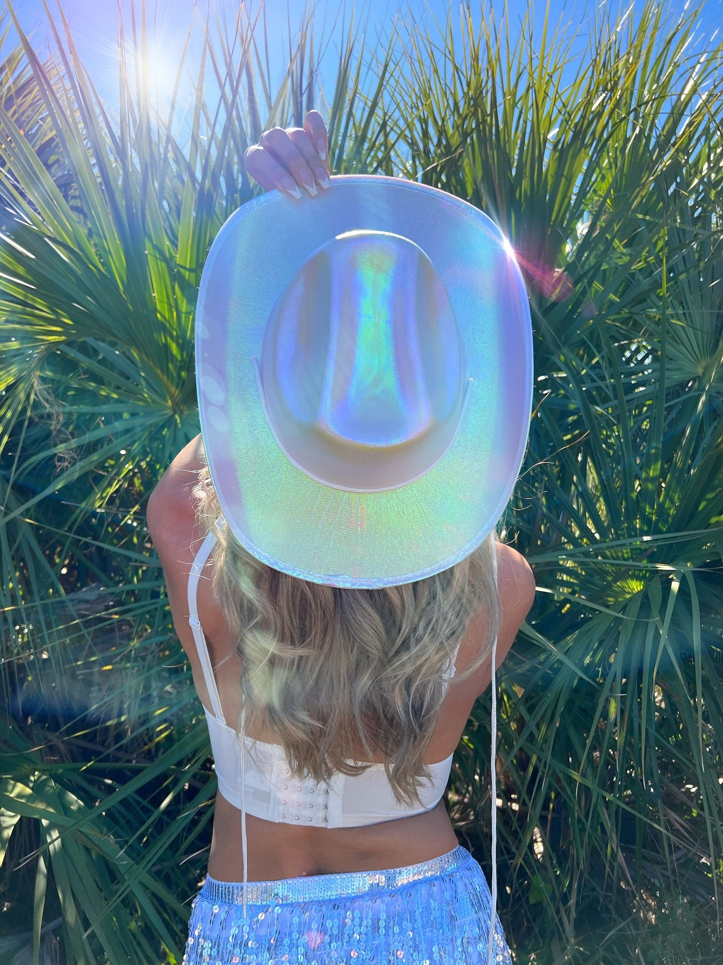 Holographic Cowboy Hat Bachelorette Party favors | Pink Cowboy Hat | Cowgirl Hat | Bachelorette Party outfit Ideas Gift
