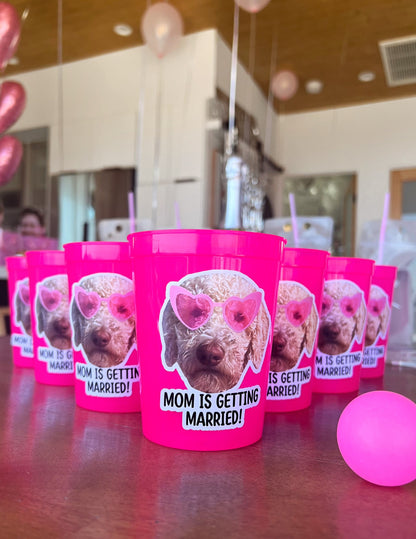 Custom Hot Pink Bachelorette Party Cups