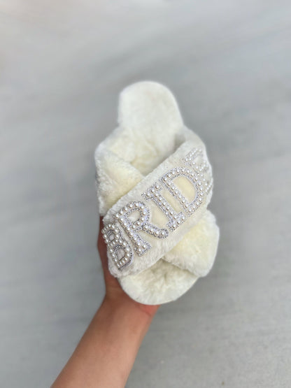 Bridesmaid Slippers, house Slippers, bridesmaid proposal, bridesmaid gifts, bride to be gift, Custom fluffy slippers