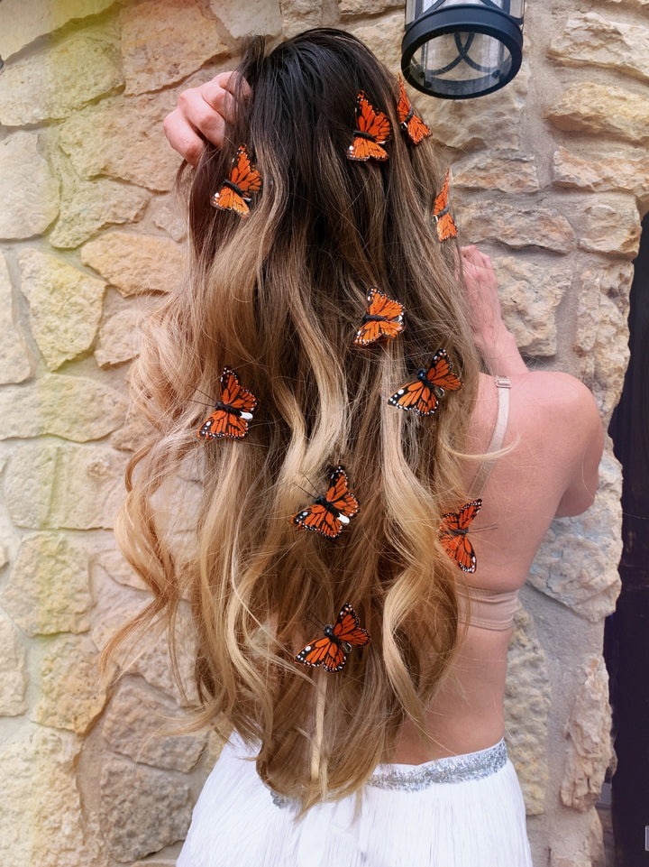 Monarch Orange Butterfly Hair Clips 90s Fairy Hair Pin Accessories