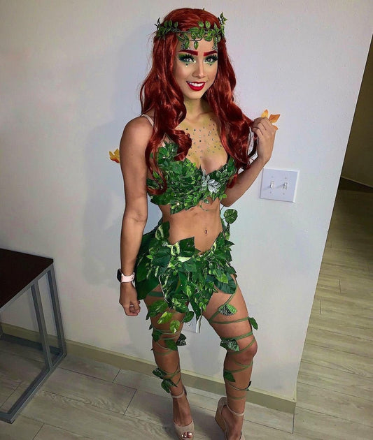 Poison Ivy Halloween Costume Fairy Cosplay Costume Vine Green Nature Outfit Costume Cosplay Anime Super Villain