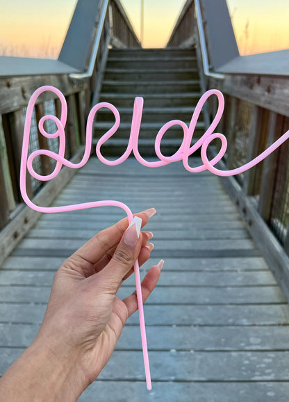 Bride Straw | Bride to be gift | Bridal Party Favors | disco bachelorette party | bachelorette gifts for bride | bride gift bulk