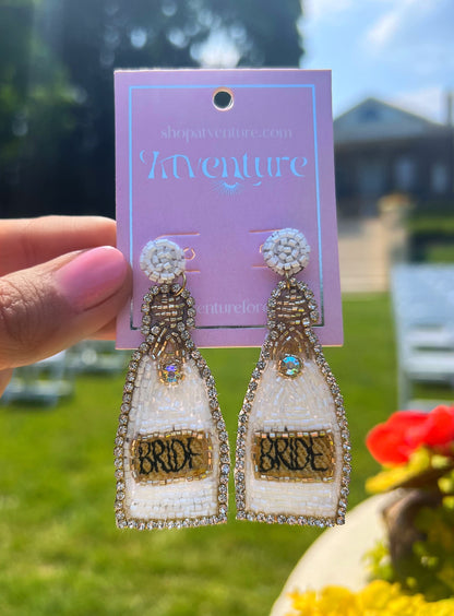 Bridesmaids gifts, Nashville bachelorette, Bridal party gifts, Bride beaded earrings, Bridal shower gifts for bride, disco bachelorette