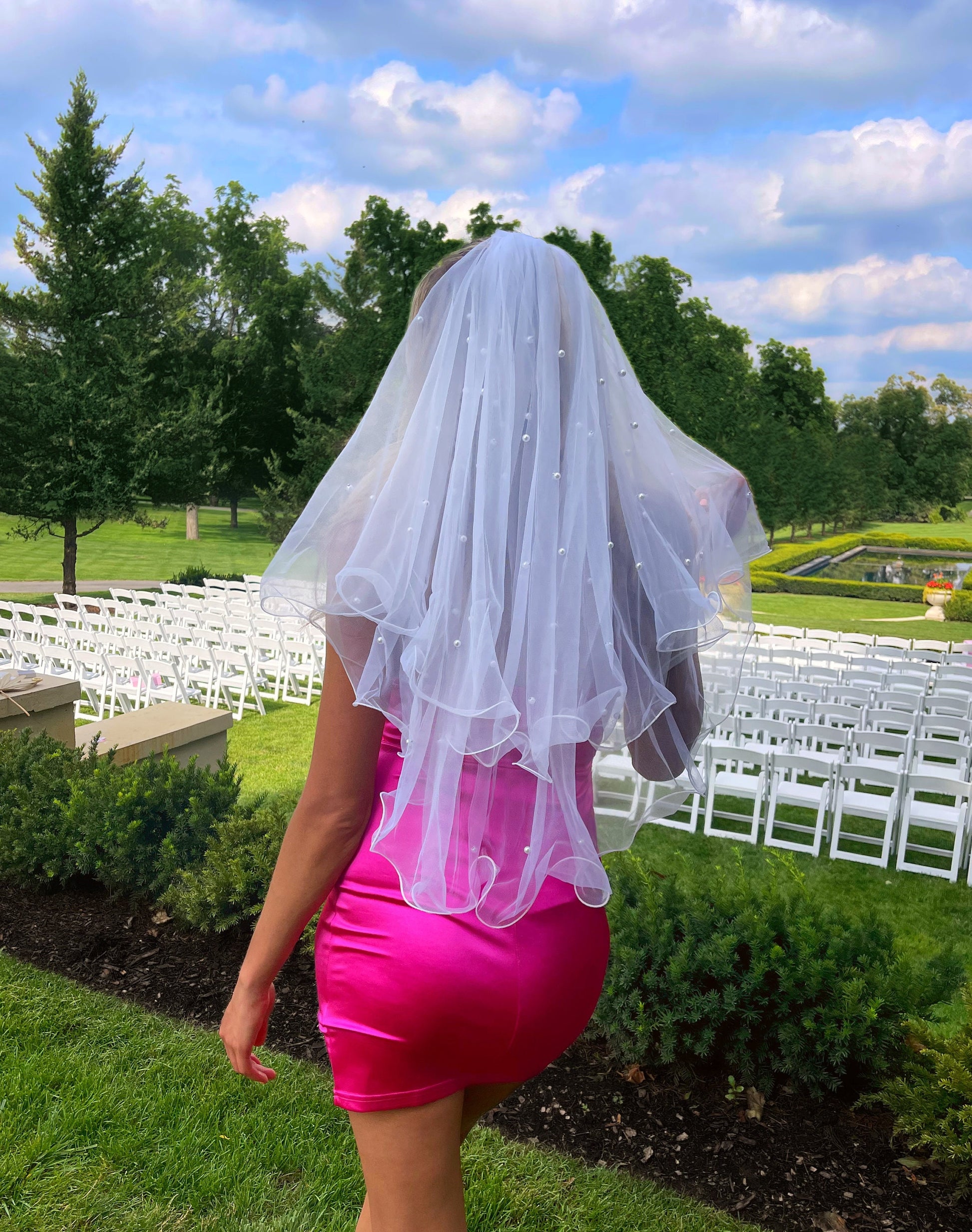 Pearl Veil Bachelorette Party Veil Future Mrs. Wedding Veil