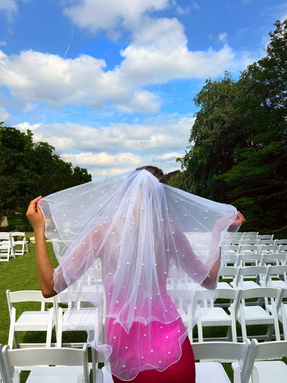 Pearl Veil Bachelorette Party Veil Future Mrs. Wedding Veil
